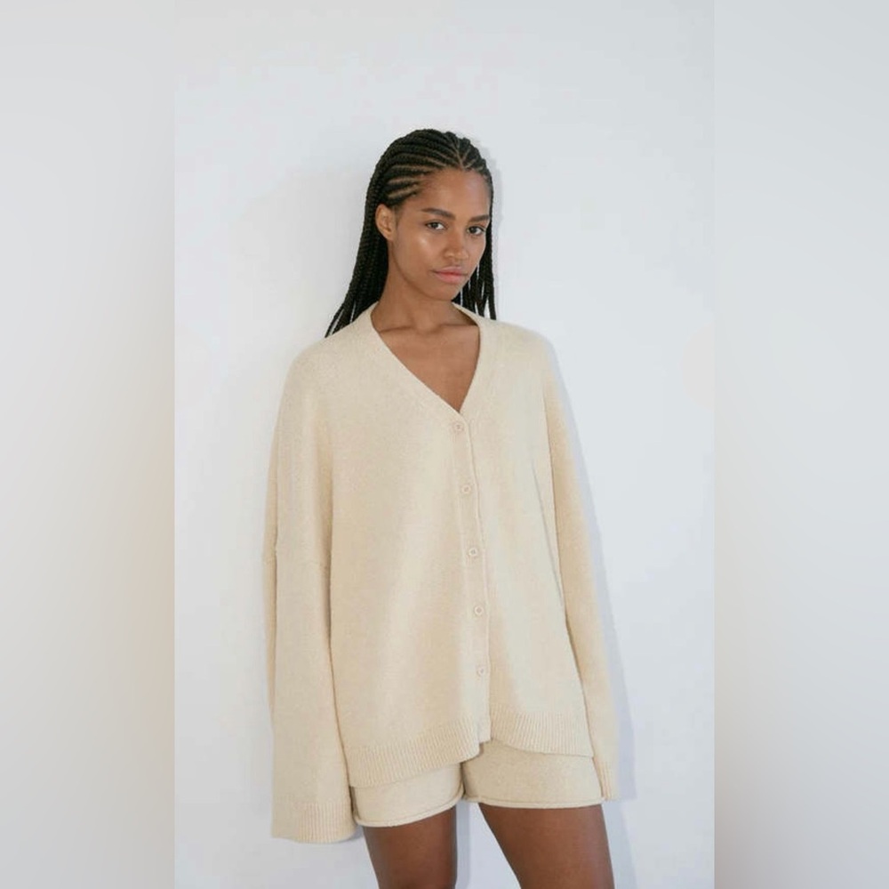 Boheme Goods cream knit cardigan size L/XL